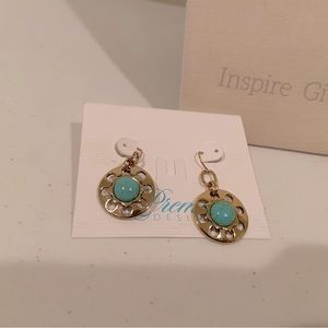 Premier Earrings. “Swap It Out” Antique Gold & Turquoise
